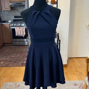 Emerald Sundae Navy Halter Mini Dress